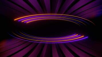 Orange and Purple Neon Ellipse in Frame Background VJ Loop in 4K video