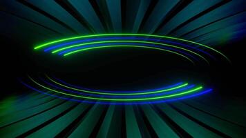 Blue and Green Neon Ellipse in Frame Background VJ Loop in 4K video