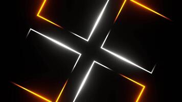 Orange and White Rotating Neon Squares Background VJ Loop in 4K video