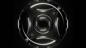 White Neon Lights in Holes of Squares Background VJ Loop in 4K video