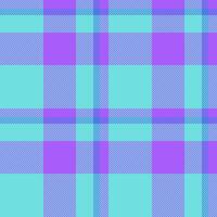 Mockup textile tartan fabric, 50s plaid pattern background. Plank seamless check texture in teal and violet colors. vector