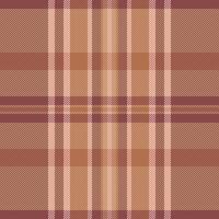 Dining plaid pattern textile, 1950s seamless background. Glamour check tartan texture fabric in orange and red colors. vector