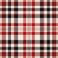 20s tartan check, christmas plaid texture pattern. Trim textile seamless background fabric in antique white and red colors. vector