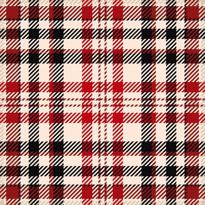 20s tartan check, christmas plaid texture pattern. Trim textile seamless background fabric in antique white and red colors.