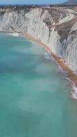 Aerial view of the beach and cliffs in the ocean video
