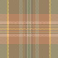 Garment check seamless texture, line fabric tartan. Card textile pattern background plaid in pastel and orange colors. vector