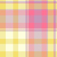 Bed texture pattern seamless, small textile plaid check. Cute background tartan fabric in yellow and light yellow colors. vector