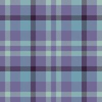 Post check seamless textile, linear plaid texture. Intense fabric background pattern tartan in pastel and cyan colors. vector