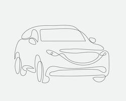 Auto concept one line design. car from lines. Hand drawing modern suv. vector