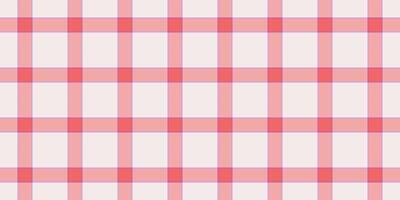Fold textile check seamless, bandanna tartan pattern fabric. Fancy background texture plaid in light and red colors. vector