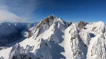 A view from above of a snowy mountain range video