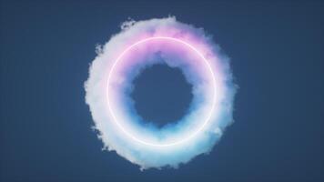 Isolated soft cloud with circle shape, 3d rendering. video