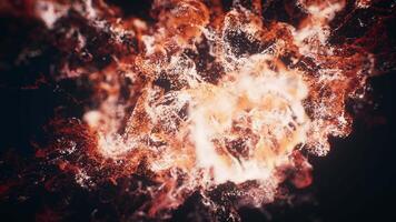 Red flowing particles with explosive wave effect, 3d rendering. video