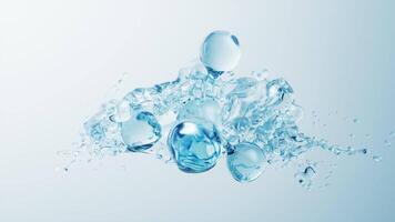 Molecule and flowing water liquid background, 3d rendering. video