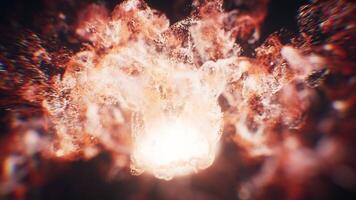 vermelho fluindo partículas com explosivo onda efeito, 3d Renderização. video