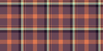 Handkerchief check textile plaid, covering pattern texture fabric. Kilt tartan background seamless in pink and orange colors. vector