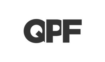 QPF logo design template with strong and modern bold text. Initial based logotype featuring simple and minimal typography. Trendy company identity. vector