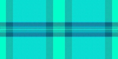 Crossed pattern seamless fabric, real textile tartan texture. Spring background check plaid in cyan and bright colors. vector