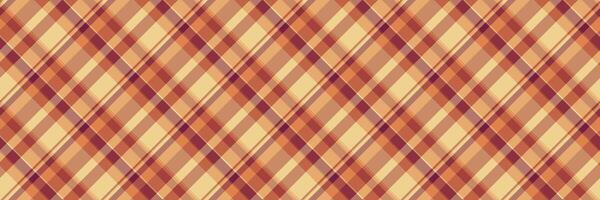 Tattersall background pattern , repeat check seamless texture. Deluxe fabric plaid textile tartan in orange and red colors. vector