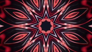 Abstract glowing neon kaleidoscope pattern, 3d rendering. video