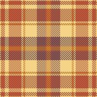 Industry fabric texture seamless, vertical pattern plaid. Turkish textile check background tartan in red and amber colors. vector