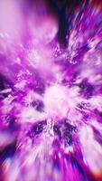 Purple flowing particles with explosive wave effect, 3d rendering. video