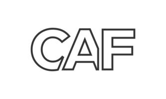 CAF logo design template with strong and modern bold text. Initial based logotype featuring simple and minimal typography. Trendy company identity. vector