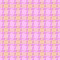 Wallpaper check fabric, picnic blanket textile seamless tartan. New pattern texture background plaid in magenta and light goldenrod colors. vector