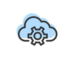 Cloud Storage And Data Transfer Icon. Computing Service And Network Related Line Icons. Database And Server, Cyber Security, Digital Transformation. vector