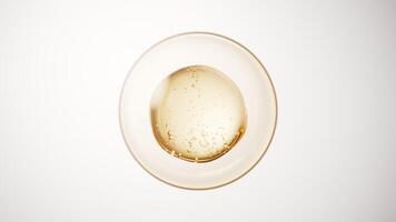 Golden liquid oil bubble element, 3d rendering. video