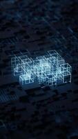 Technology circuit board and glowing lines, 3d rendering. video