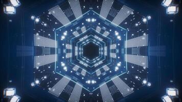 Abstract neon kaleidoscope pattern with glowing effects, 3d rendering. video