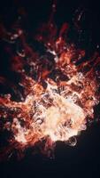 Red flowing particles with explosive wave effect, 3d rendering. video