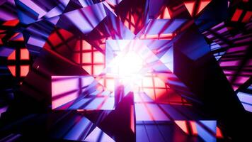 Abstract shimmering neon tunnel in a seamless loop. video