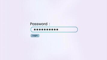 User password animation scenes, enter password for login animations are suitable for motion graphics about hacking, data security, personal information, account creation, and computer screens. video