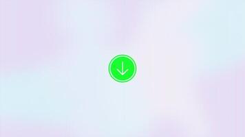 Download button animation on white background, animated simple download icon suitable for transferring data with a realistic screen. video