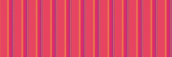 Dandmade stripe seamless texture, dining vertical lines fabric. Satterned pattern background textile in red and pink colors. vector