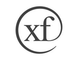 XF logo from two letter with circle shape email sign style. X and F round logotype of business company vector