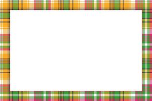 Rectangle frame vintage pattern design template. Border designs plaid fabric texture. Scottish tartan background for collage art, gif card, handmade crafts. vector