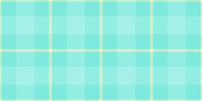 Cyan plaid background seamless, faded check pattern fabric. Size texture tartan textile in teal and light colors. vector