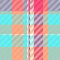 Structure pattern texture , duvet textile tartan check. Clan plaid fabric seamless background in teal and orange colors. vector