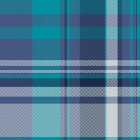 Knit background texture check, back fabric pattern . Aesthetic seamless tartan plaid textile in blue and cyan colors. vector