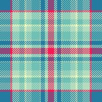 Baby seamless pattern fabric, india plaid tartan texture. Bed check textile background in light and cyan colors. vector