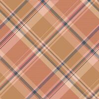 Plain texture plaid check, spring background fabric. Striped seamless pattern textile tartan in orange and red colors. vector