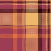 Age background check tartan, place texture textile pattern. Sewing seamless fabric plaid in orange and red colors. vector