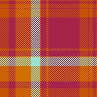 Red background fabric plaid, store texture tartan check. Mix seamless pattern textile in orange and red colors. vector