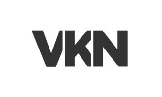 VKN logo design template with strong and modern bold text. Initial based logotype featuring simple and minimal typography. Trendy company identity. vector
