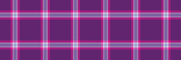 Knit fabric seamless plaid, podium background tartan textile. Sofa texture check pattern in purple and bright colors. vector