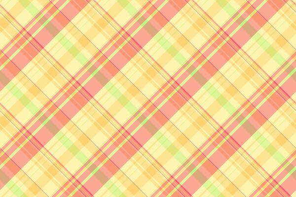 Neutral check plaid textile, stationary fabric seamless. Tile pattern background tartan texture in yellow and red colors.
