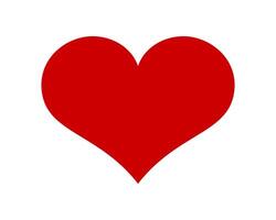 Red shape love heart icon isolated on white background. vector